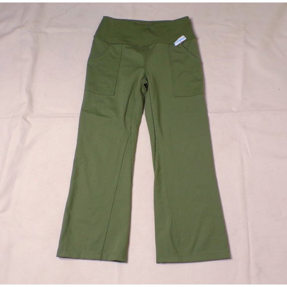 Zella Studio Lite Pocket Kick Flare Crop Leggings Green Small 4-6 NEW - Picture 2 of 8